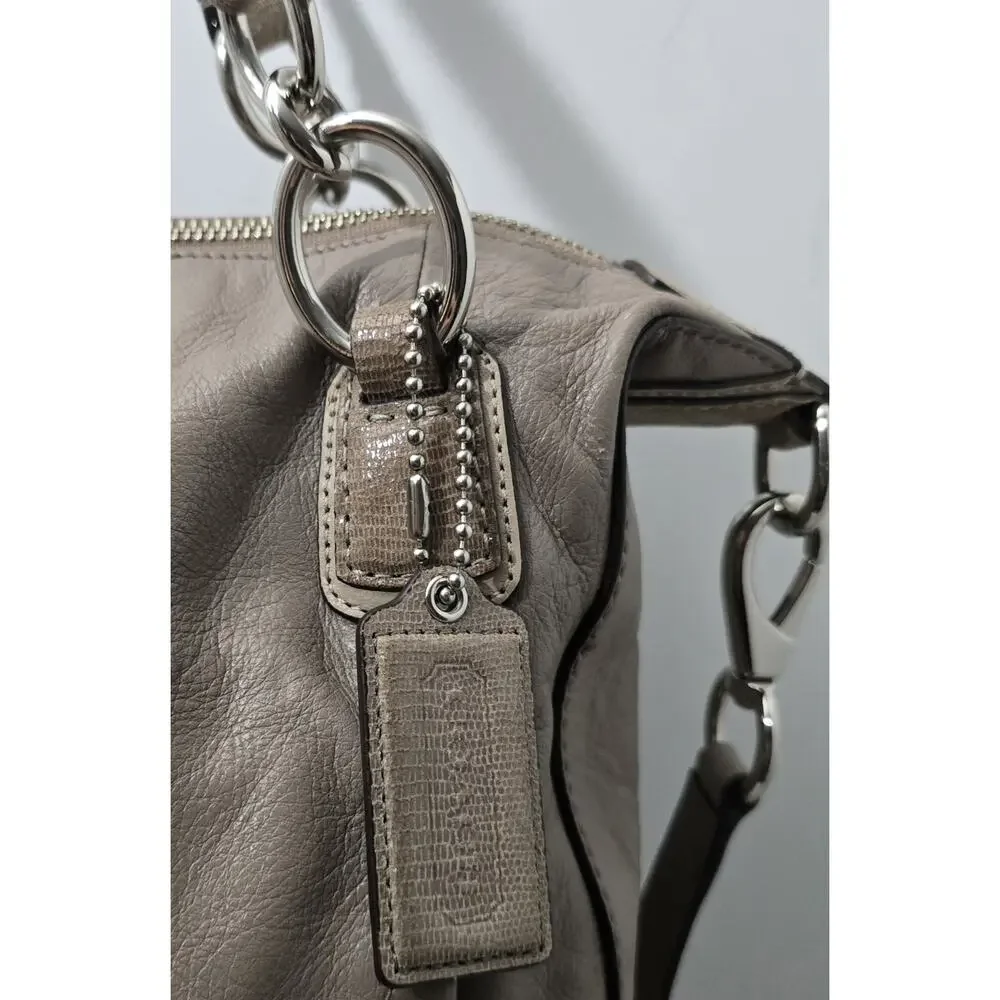 COACH KRISTIN LARGE SATCHEL/Shoulder Bag Taupe SMOOTH LEATHER /Snake Trim 19295